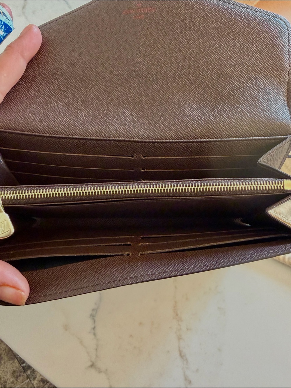 Louis Vuitton Brown Damier Ebene Sarah Wallet - Picture 5 of 10
